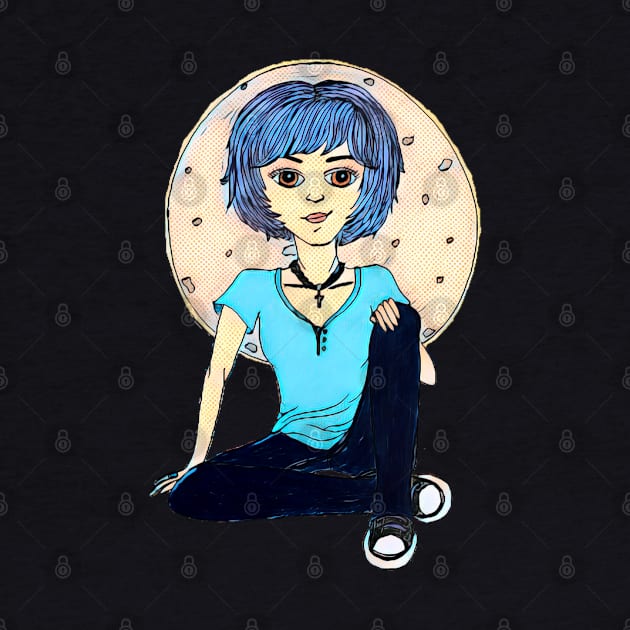 Girl and The Moon by LuvbuzzArt